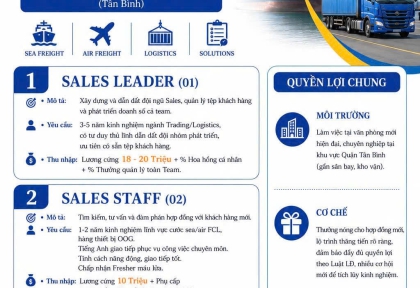 [TUYỂN DỤNG] CÔNG TY TNHH TMDV BLUE-O TÌM KIẾM ĐỒNG ĐỘI: SALES LEADER – SALES STAFF – OPERATION EXECUTIVE (QUẬN TÂN BÌNH)